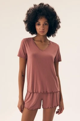 Pyjama femme Dentelle Rosé Henderson L à 3XL PLF089749 - Photo 1/3