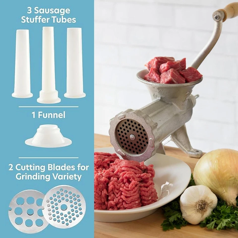 Versatile Table-Mount Meat Grinder With 2 Cutting Disks - Make Homemade Sausages - Image 4 of 4