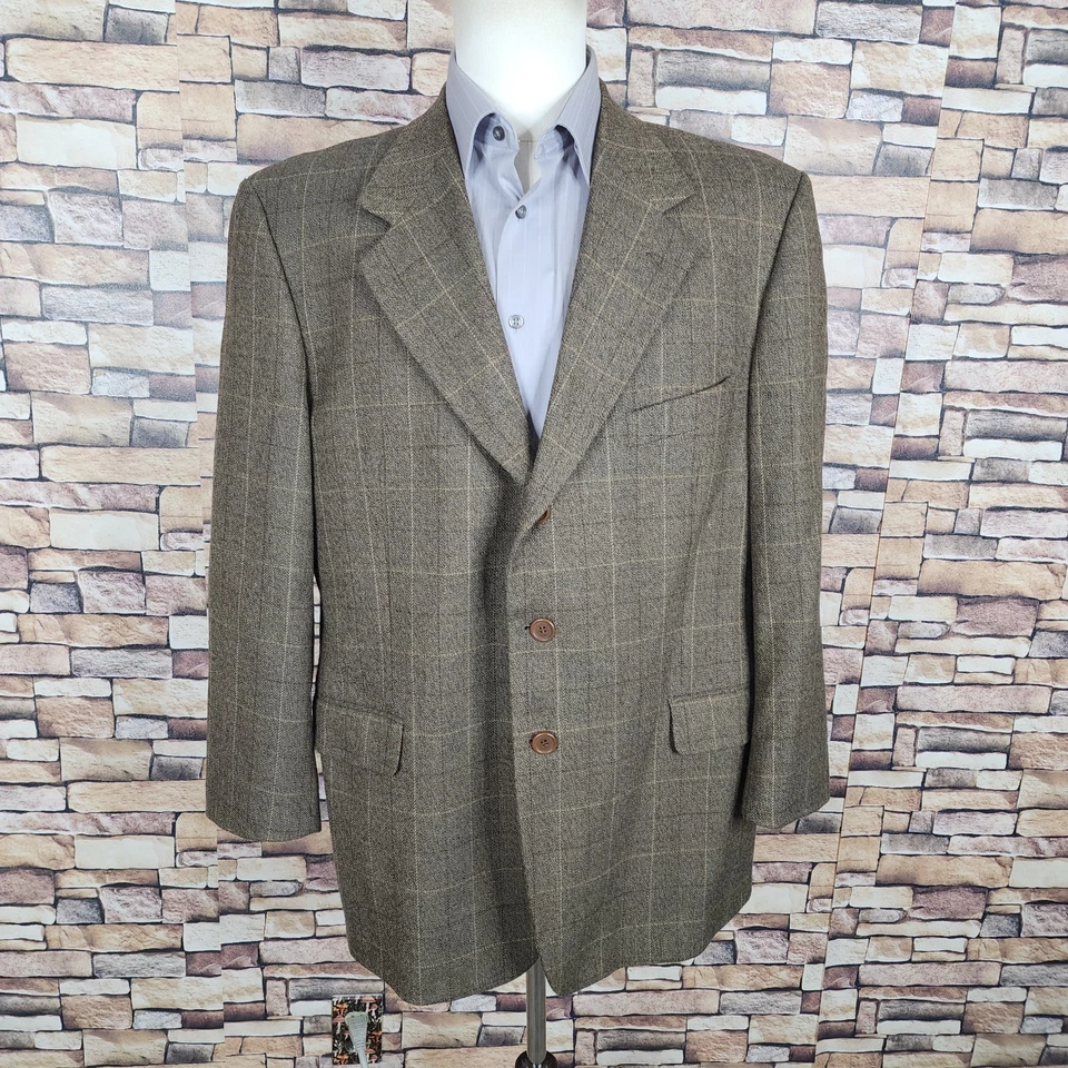 Emmanual Ungaro Sport Coat Jacket Mens 44S Brown Windowpane VL Wool - Image 3 of 4