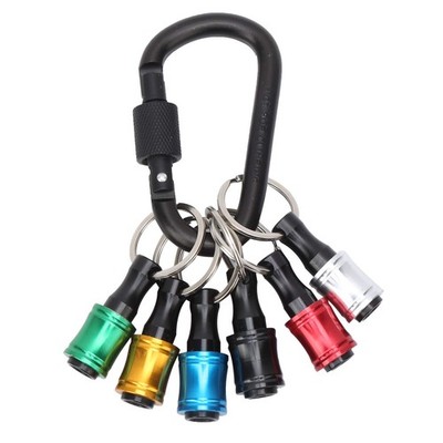 6 Pieces 1/4 inch Aluminum Alloy Hex Shank Keychain Quick Release Drill Bit S...