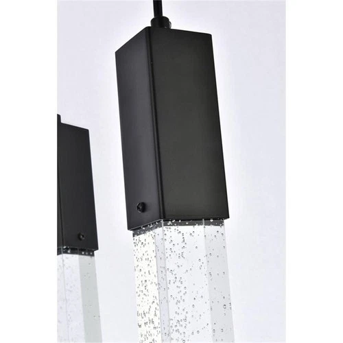 Elegant Lighting Weston 7-Lights Modern Metal and Crystal Pendant in Black - Picture 6 of 8