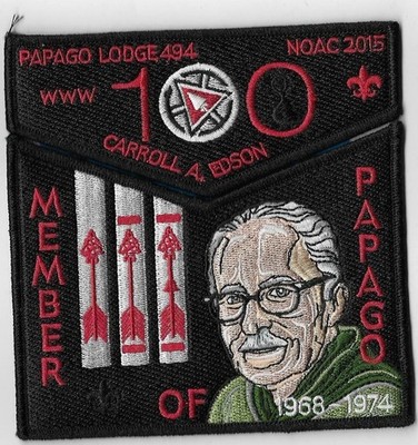 Lodge 494 Papago 2015 NOAC 100th Anniversary 2-piece OA flap set