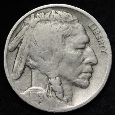 1918 2 Feather ERROR Buffalo Nickel CHOICE FINE E399 AVE