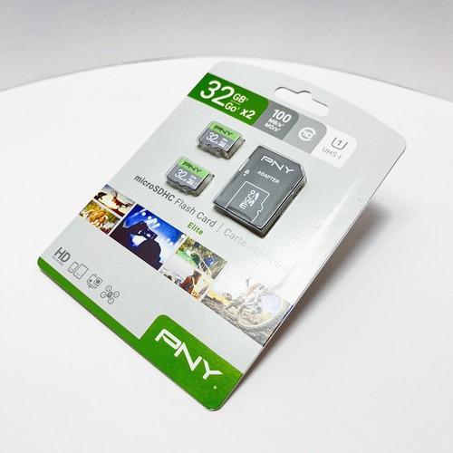 New! (Three Packs!) PNY MicroSDHC Flash Card Elite 32gb Go x2 - 192 GB in TOTAL - Picture 2 of 3