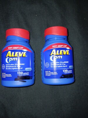 TWO     ALEVE PM 120 CAPS-OTC PAIN RELIEVER-NO BOXES - 240 Total -Exp 2028 - 80