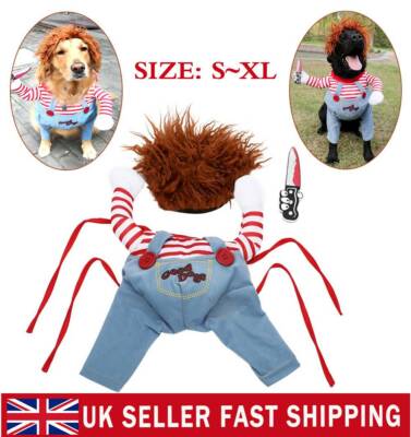 UK Halloween Deadly Doll Scary Dog Costume Funny Pet Clothes