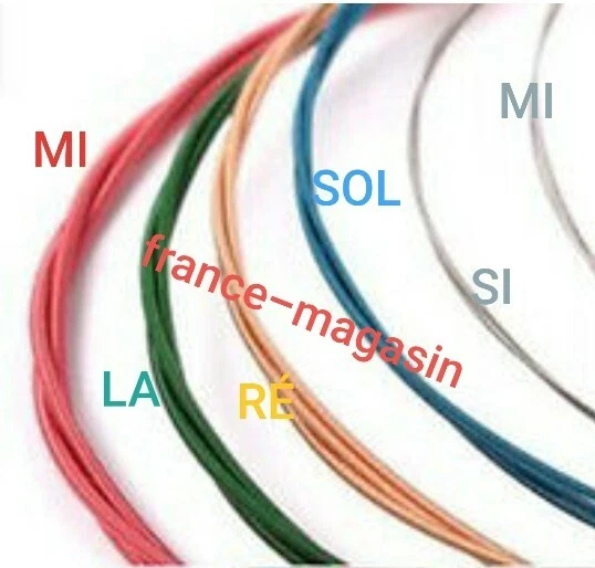  Set jeu de 6 cordes guitares acoustiques COULEURS  - Photo 2/2