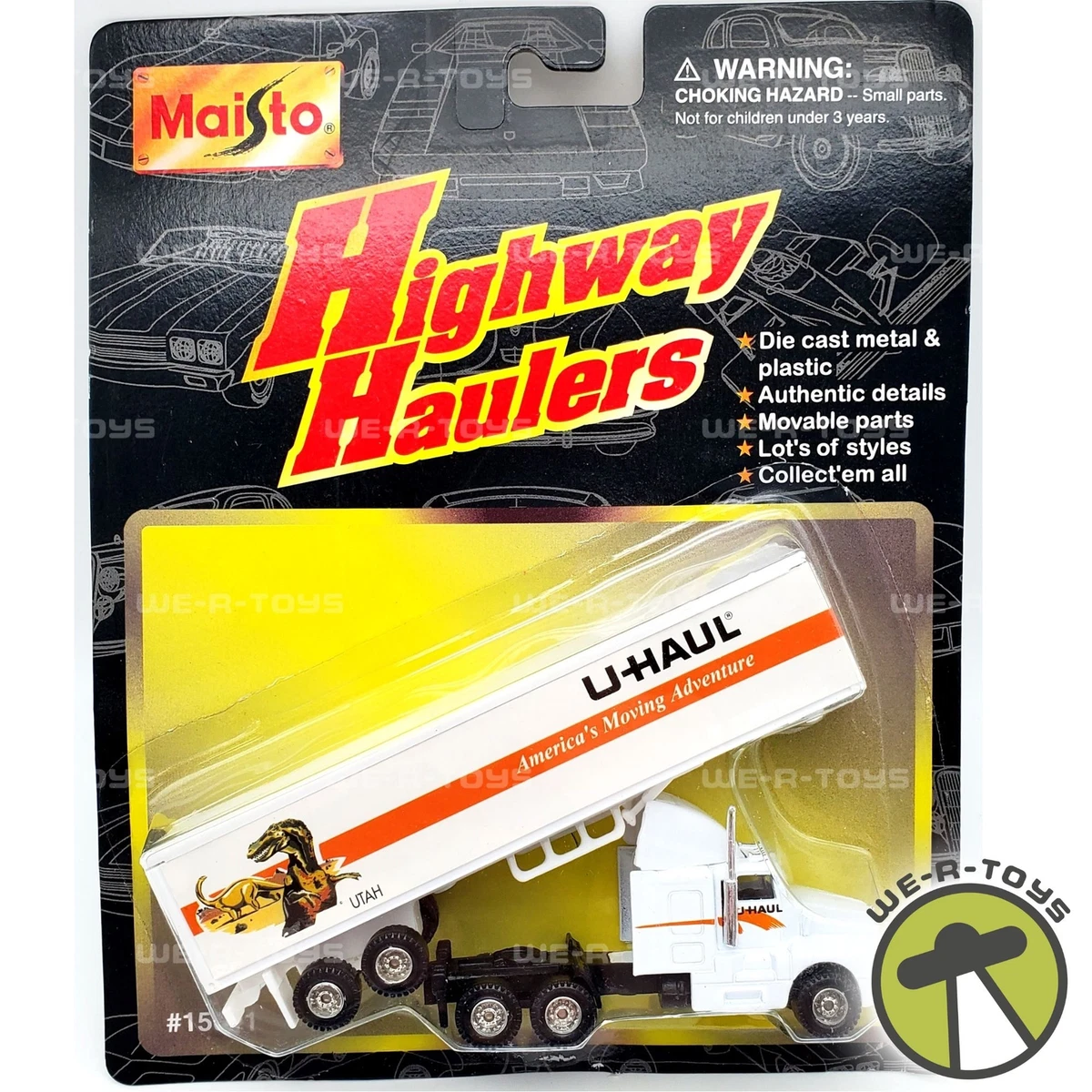 Camion U HAUL blanc moul sous pression et plastique Maisto Highway Haulers NRFP