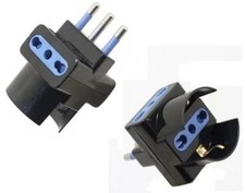 TRIPLA ADATTATORE CON SPINA 16A CON TRE PRESE  BIPASSO UNIVERSALI + SCHUKO