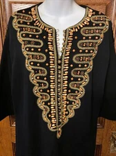 Rare Vintage 1960s GINO PAOLI, ITALY Heavily Beaded & Embellished Maxi DRESS