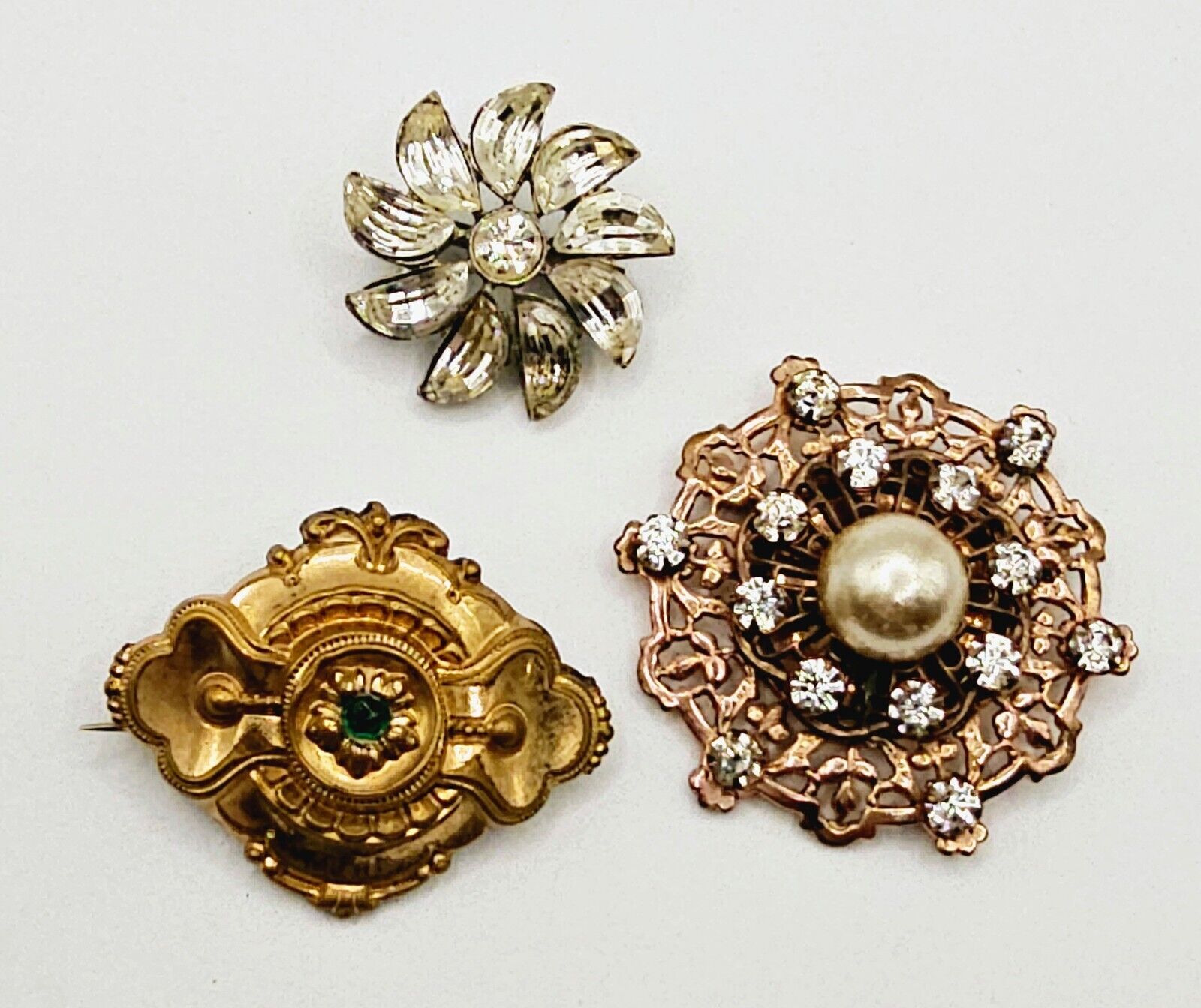 vintage jewelry lot Rhinestones Gold Fill Stunnin… - image 11