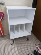 Cupboard/Table: Vinyl Record Storage and Stand, used - White