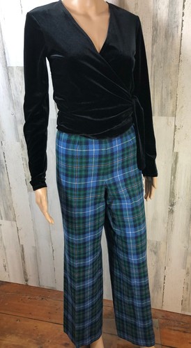 Pantalones Pantalón de Lana Pendleton Años 70 De Colección Talla 18 Verde Azul Tartán Cuadros Cremallera Lateral EE. UU. - Imagen 2 de 15