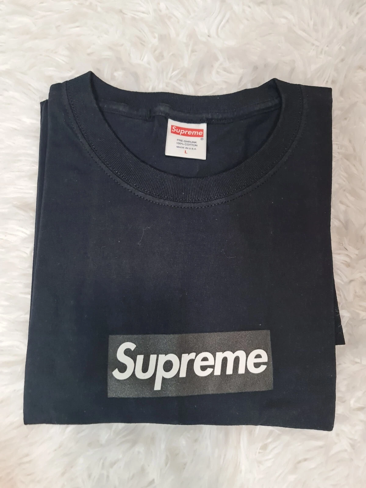 Logo Supreme noir sur boîte noire amis et famille taille L 100% authentique