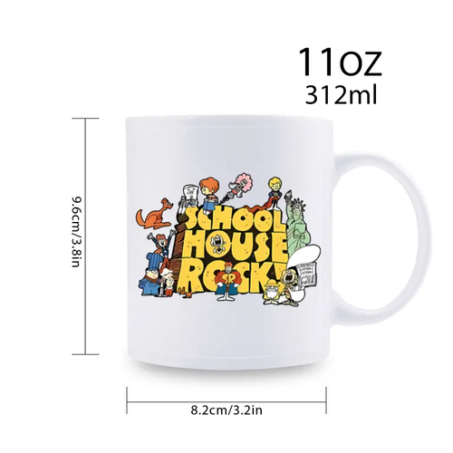 11 oz, SCHOOL HOUSE ROCKS, Funny mug, white ceramic mug, birthday gift new year - Picture 4 of 5
