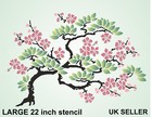 cherry blossom tree stencil flower oriental mural LARGE wall reusable UK seller