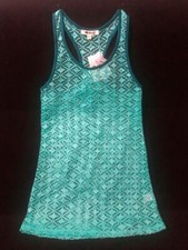 MIken Crochet Lace Swim Cover Up Dress, Mint Seaswell Green, X-Small - NWT