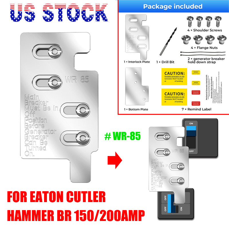 Interlock Kit For Eaton Cutler Hammer Br 150/200amp Listed Panels Wr85