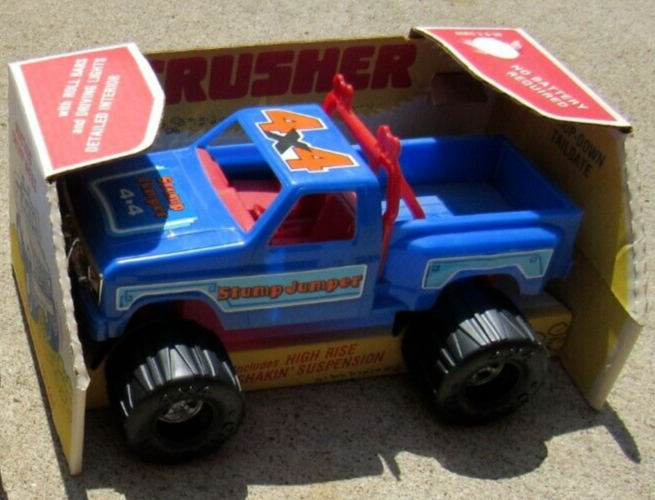 1980's PROCESSED PLASTICS LARGE TRUCK in Box Stump Jumper 4x4 blue