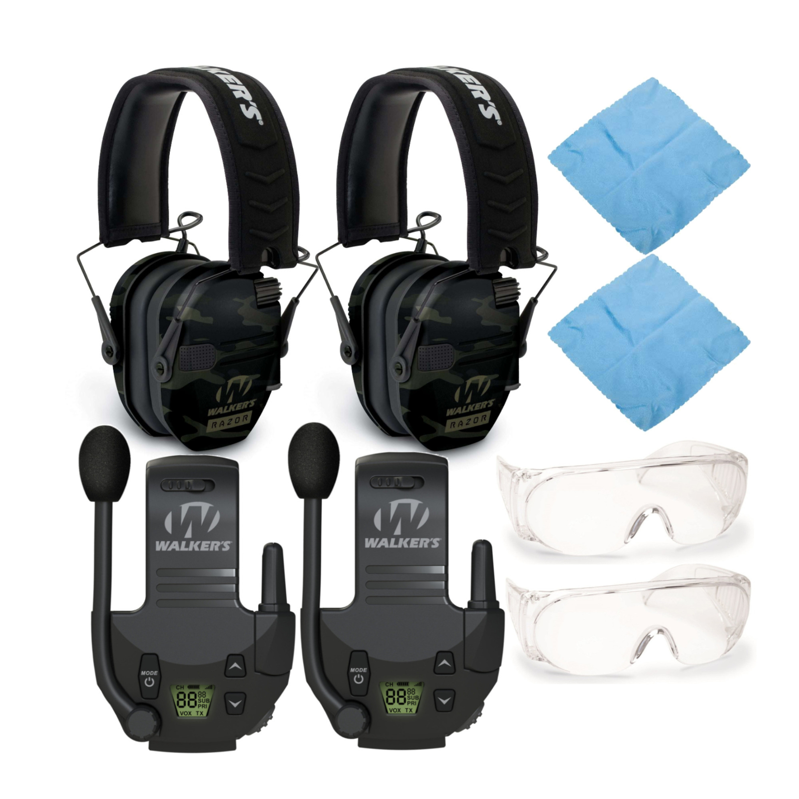 Ходунки Razor Slim Muffs MultiCam Камуфляжно-серого цвета, 2 упаковки, с портативными рациями и очками