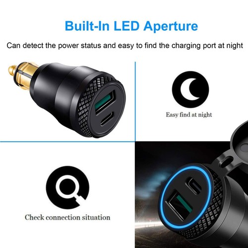 Motorrad QC3.0 USB Typ C PD Ladegerät Netzteil passend für EU Stecker - Picture 13 of 22