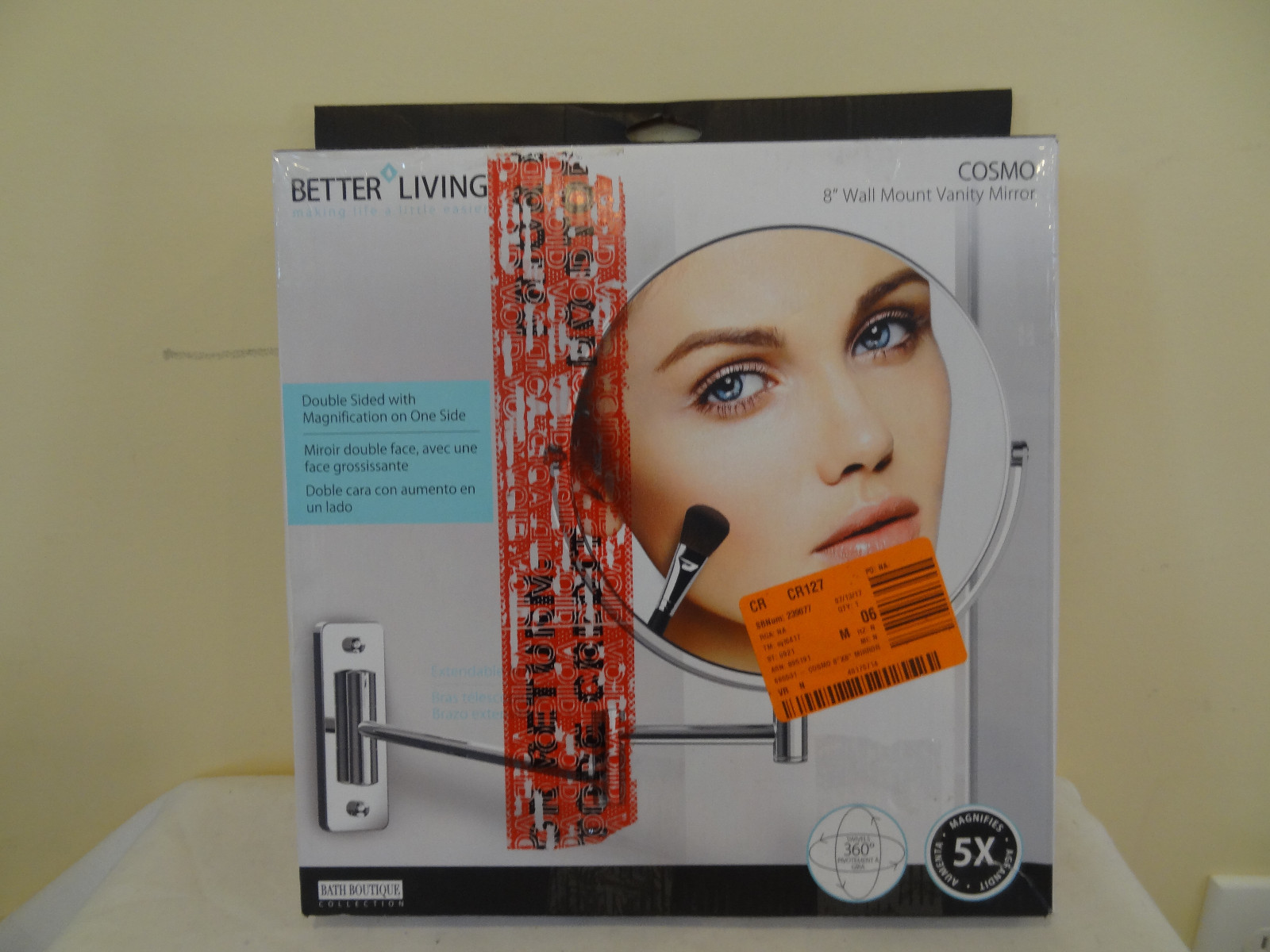 Better Living 13544 Cosmo 8 in. x 8 in. Wall Mount Vanity Mirror in