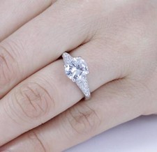 Solitaire 925 Sterling Silver CZ Engagement Ring Wedding Band Size 2.5-15 S5318