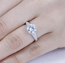 Solitaire 925 Sterling Silver CZ Engagement Ring Wedding Band Size 2.5-15 S5318