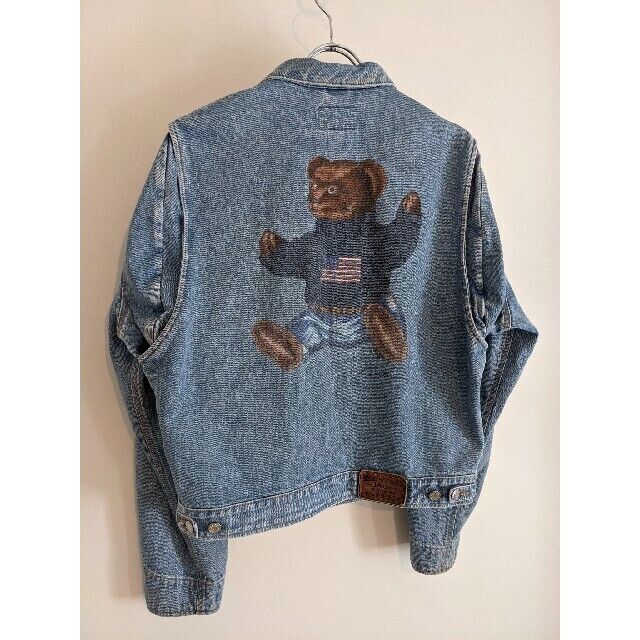 Ralph Lauren Polo Bear Denim Jacket 90s G Jean M size 2205 R Ralph Lauren Polo Bear Denim Jacket 90s G Jean M size 2205 R