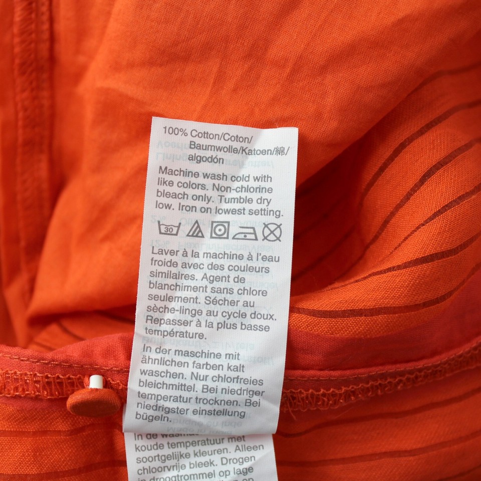 J. Crew TieBack Top semi sheer Shadow Stripe lined relax fit XS orange