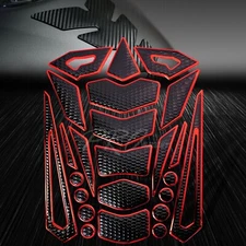 24PC Vinyl Customizable Fuel Tank Pad Decal/Sticker Perforated Black+Chromed Red