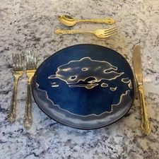 Gold Stainless-Steel Silverware  45 Piece Set~Serving ~ H. F. LTD. VINTAGE READ