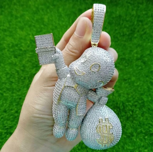 Iced Out Money Bag Necklace Hip Hop 