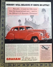 1937 GRAHAM-PAIGE SUPERCHARGER SEDAN LUXURY EQUESTRIAN HUNT AUTO CAR AD 35097