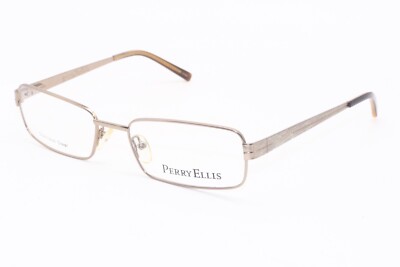 NEW PERRY ELLIS PE 293A-2 BROWN GOLD AUTHENTIC DESIGNER EYEGLASSES 53-17