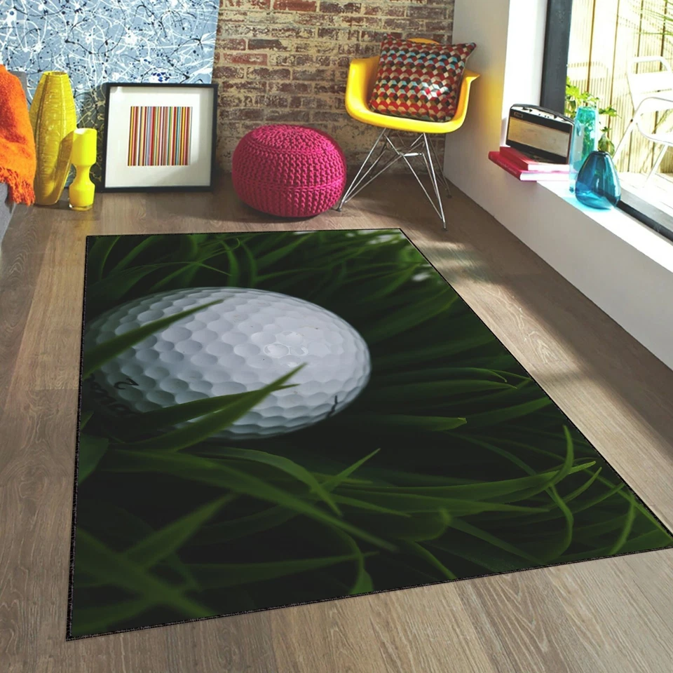 Alfombra para pelotas de golf, alfombra deportiva, alfombra para decoración del hogar, alfombra para sala de estar, alfombra de piso, golf Foto 3 de 4
