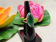 Solid 925 Sterling silver Natural Green Onyx Ring Gemstone Jewelry For Her J 12