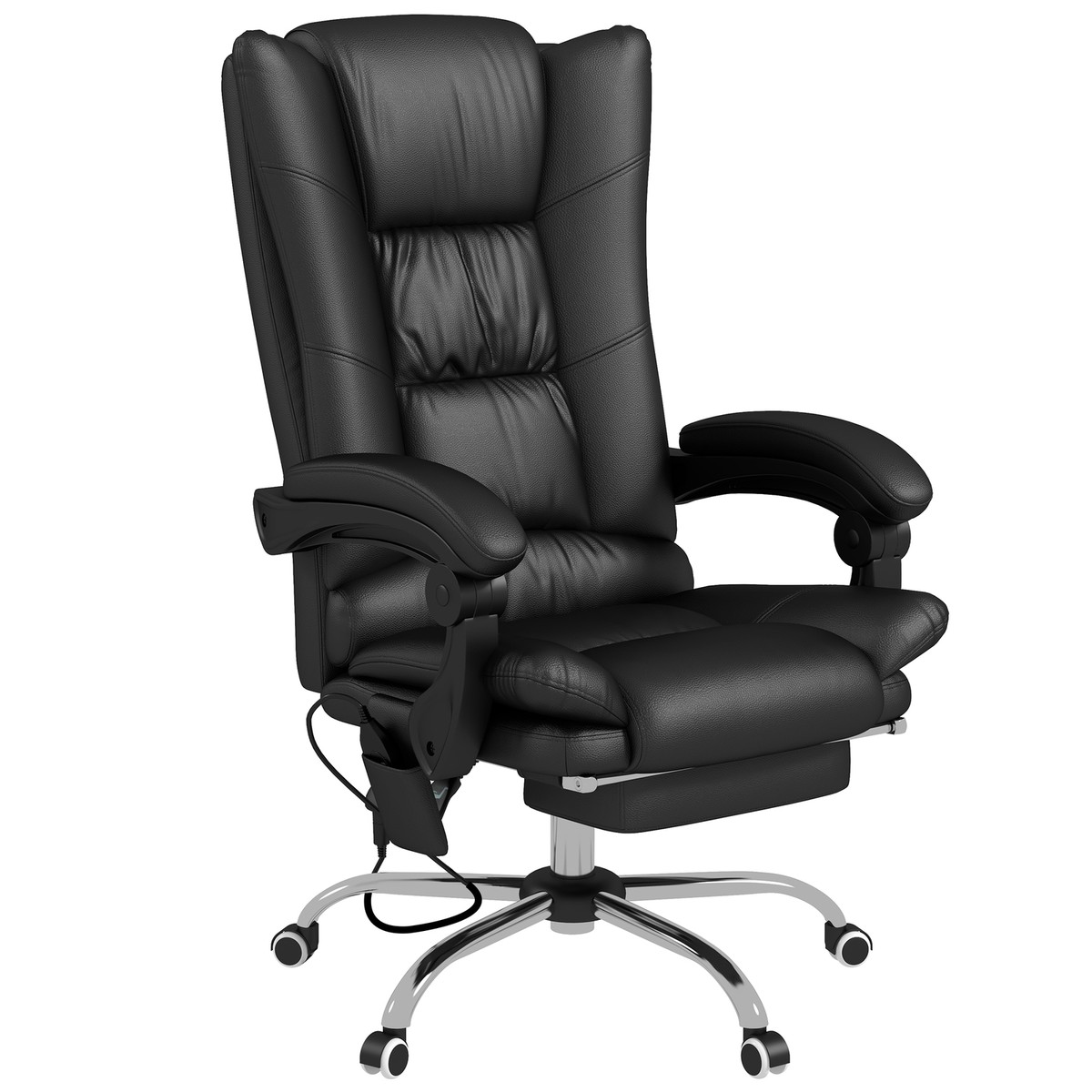 Faux Leather Executive Massage Office Chair High Back Swivel