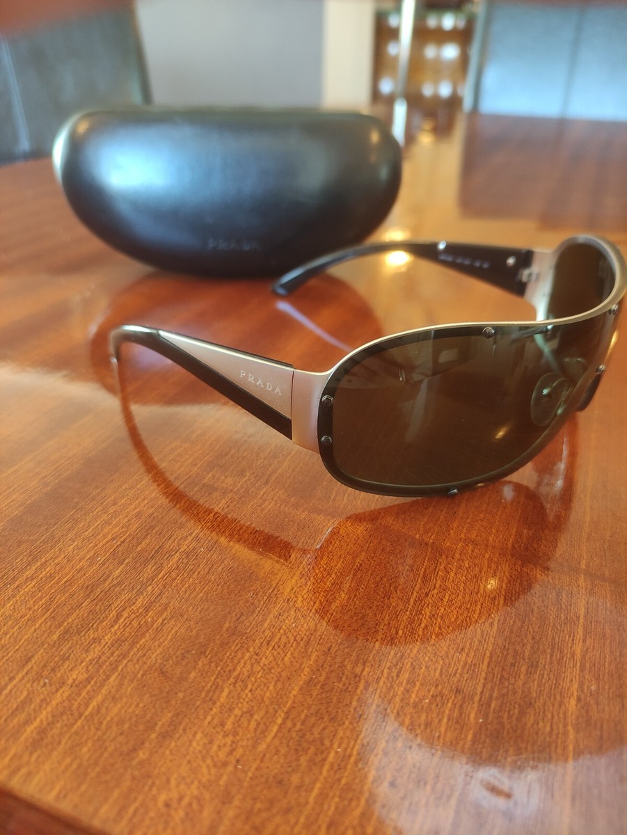 PRADA サングラス　SPR 63H モード　正規品 Prada SPR 63H Shield Man Women Black Sunglasses | eBay
