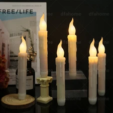 6PCS Battery Operated Flameless LED Taper Candles light Christmas Window Candle