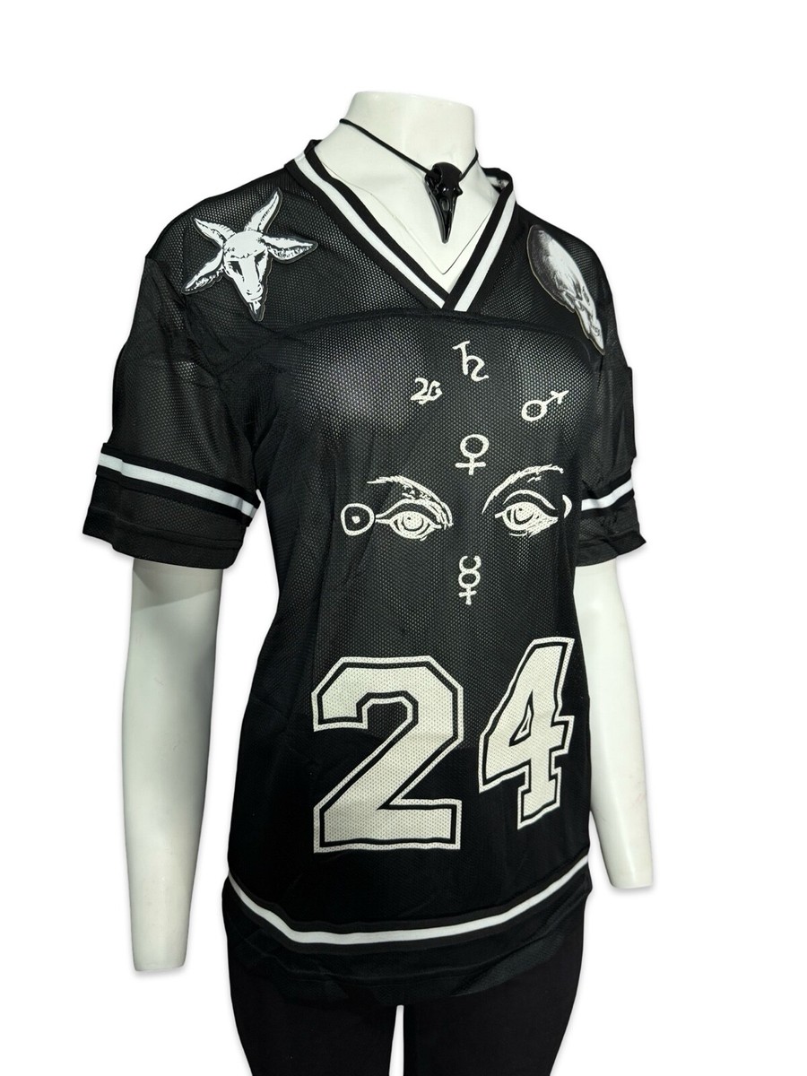 Lip Service 24HRS Goth Biker Occult Baphomet Hockey Jersey T Shirt