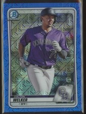 Colton Welker 2020 Bowman Mega Box Mojo Blue Refractor RC /150 Rookie Card SP