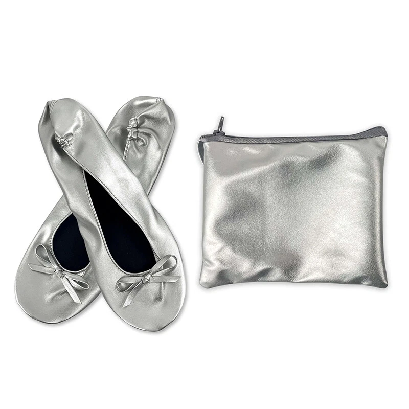 Women Foldable Ballet Flat Roll Slipper Shoes Dance Party Shoes Travel Portable - Image 3 of 4