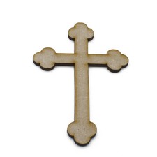 Cross Rounded Ends Jesus Easter - MDF Craft Shapes - Wooden Blank Embellishment