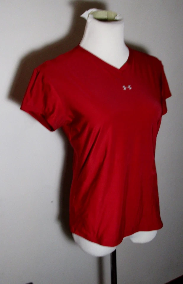 Girl's UNDER ARMOUR Burgundy Red Compression V-Neck Athletic Top Size XL - Image 3 of 4