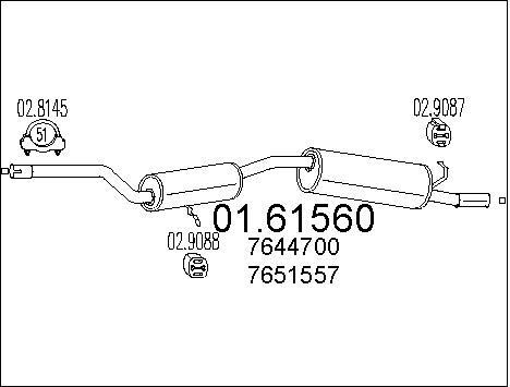 Silencieux arrière Fiat Uno 70 anti-corrosion acier aluminisé