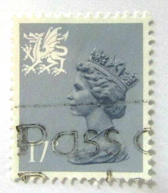 Rare Machin : Great Britain Wales Sc #WMMH30a Type II - 17p - Used stamp Cv$55 - Image 2 of 2