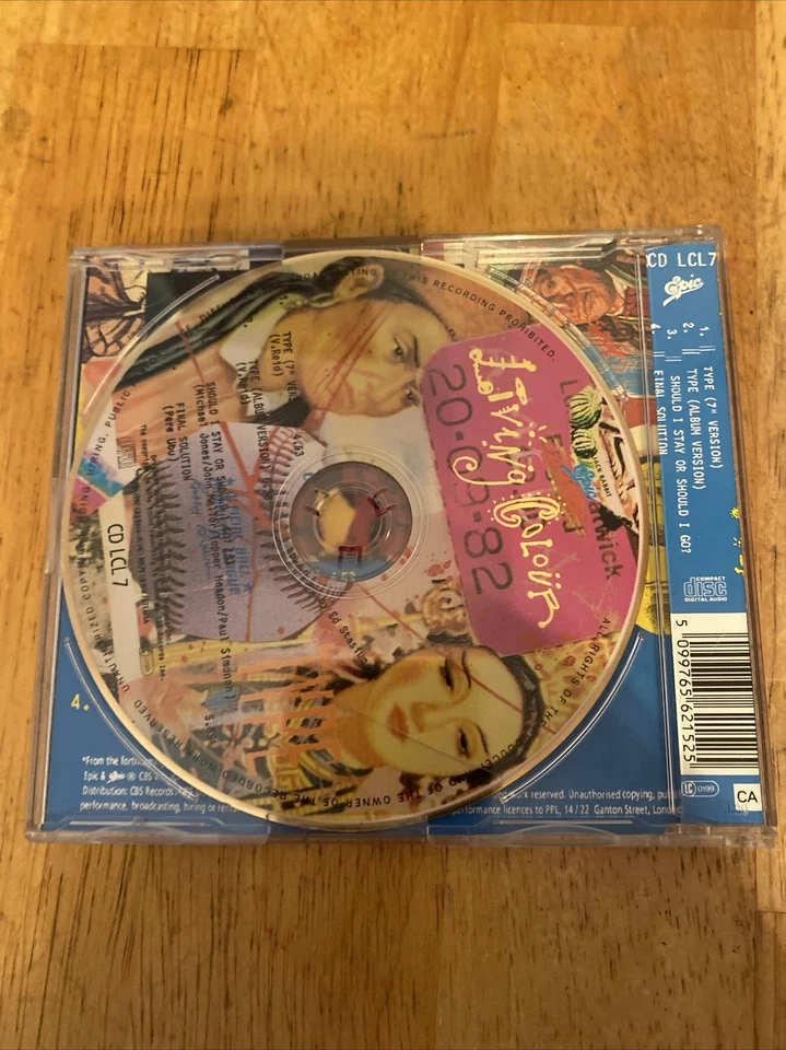 Living Colour Type UK Import 4 Track CD 1990 Epic Records Issue Foto 2 de 4