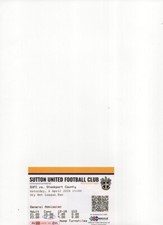 SUTTON UNITED v STOCKPORT COUNTY used match ticket (mint) 2023-24