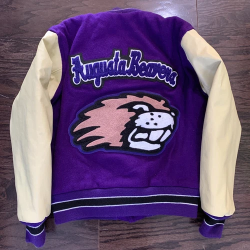 Phoenyx 2021 Letterman Leather Varstiy Jacket Mens Small Augusta Beavers Purple - product listing photo